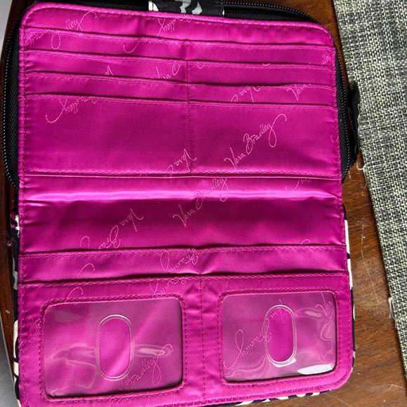 Vera Bradley Turn Lock Wallet Canterbury Magenta Quilted Zip Around Wallet - Picture 5 of 17